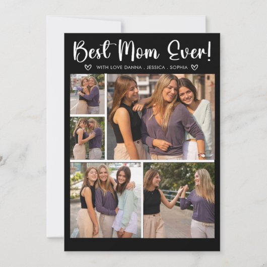 Collage 5 Photos Gift for Mother's Day 招待状 (正面)