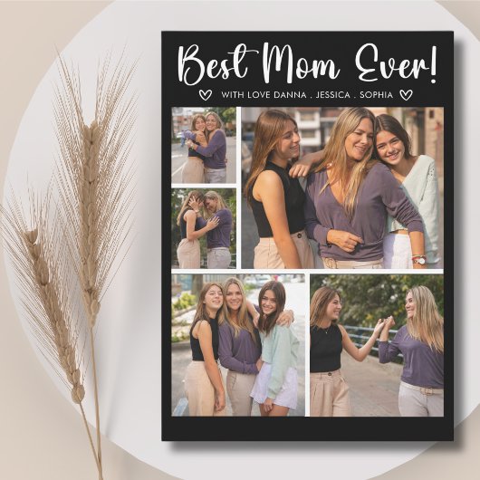 Collage 5 Photos Gift for Mother's Day 招待状
