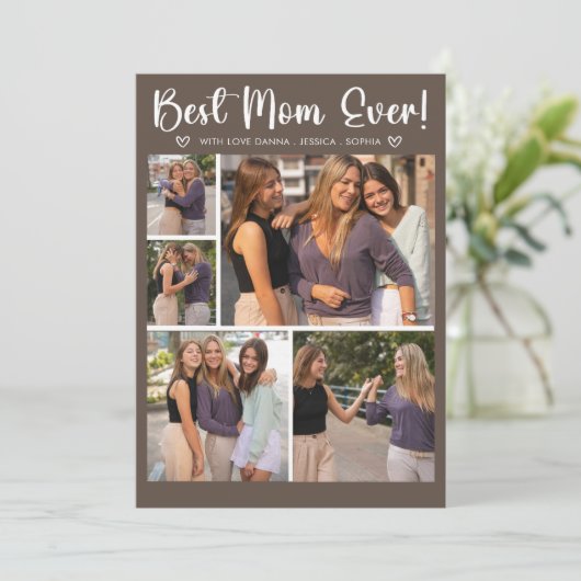 Collage 5 Photos Gift for Mother's Day 招待状 (スタンド正面)