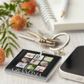 Collage 9 Photos for Grandma Love you キーホルダー (正面右)