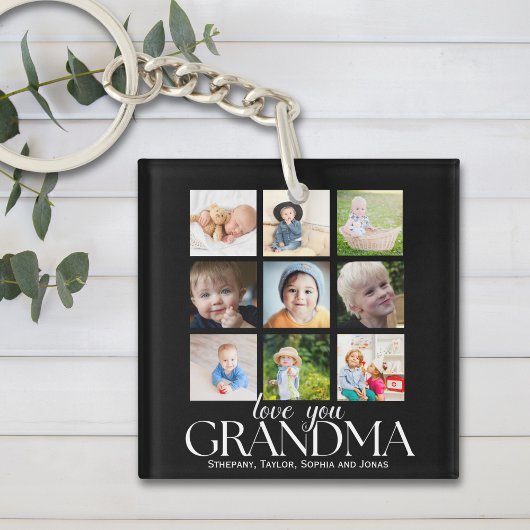 Collage 9 Photos for Grandma Love you キーホルダー