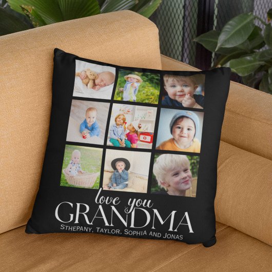 Collage 9 Photos for Grandma Love you クッション