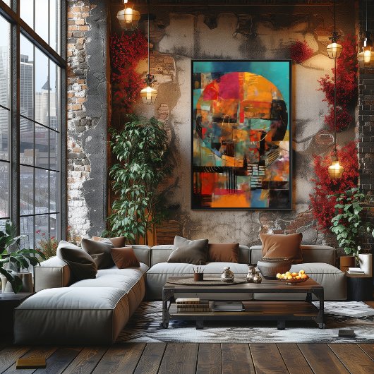 Collage Abstracto de Círculo Geométrico フォトプリント