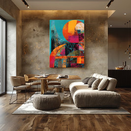 Collage Abstracto de Círculos Coloridos フォトプリント