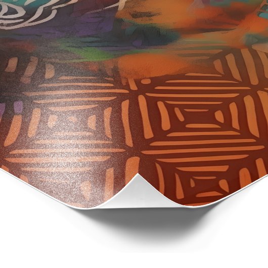 Collage Abstracto de Hojas y Círculo フォトプリント (角)