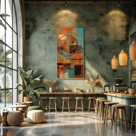 Collage Abstracto de Líneas y Colores フォトプリント