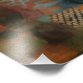 Collage Abstracto de Sol y Texturas フォトプリント (角)