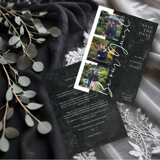 Collage Black & White Be Our Guest 3 Photo Couple