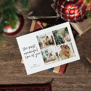 Collage Christmas Four Photos   Wonderful Holiday ポストカード