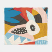 Collage contemporary floral hawaiian pattern in. S フリースブランケット (正面(横))
