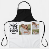 Collage Couple Photo & Hugs And Kisses Phrase Love エプロン (正面)