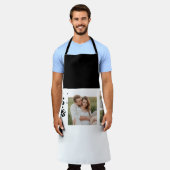 Collage Couple Photo & Hugs And Kisses Phrase Love エプロン (着用した状態)