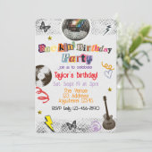 Collage Cut Out Rockstar Birthday 招待状 (スタンド正面)