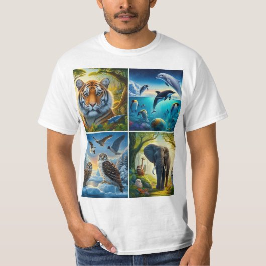 Collage de animales tシャツ (正面)