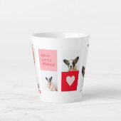 Collage Dog Photos | My Dog Is My Valentine カフェラテマグ (正面)