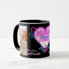 Collage Friend Photos_ハッピーバースデー4 Photo Gift マグカップ