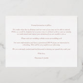 Collage Minimalist 3 Photos Couple Wedding Initial 箔招待状 (裏面)