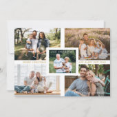 Collage Minimalist Merry Christmas Photo Families (正面)