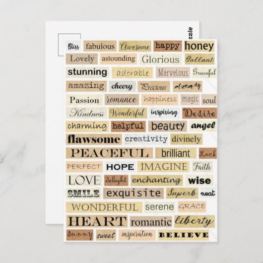 Collage mots positifs ポストカード (正面/裏面)