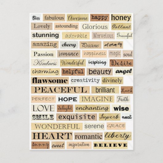 Collage mots positifs ポストカード (正面)