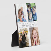 Collage of 4 photos grandchildren for grandfather フォトプラーク (側面)