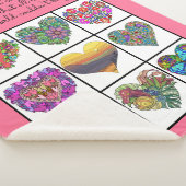 Collage of Painted Hearts (on pink), with Quote シェルパブランケット (3/4)