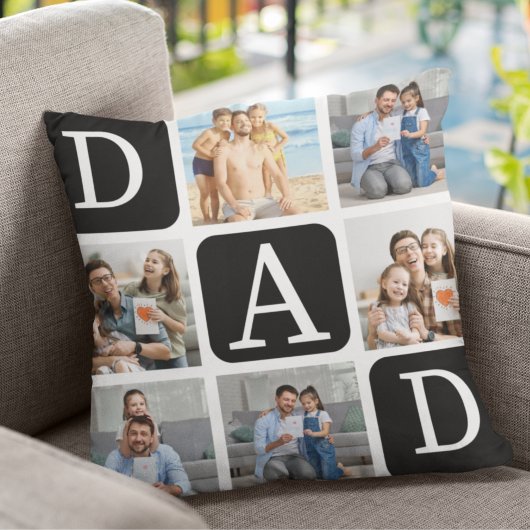 Collage of photos of children, Gift for Dad クッション