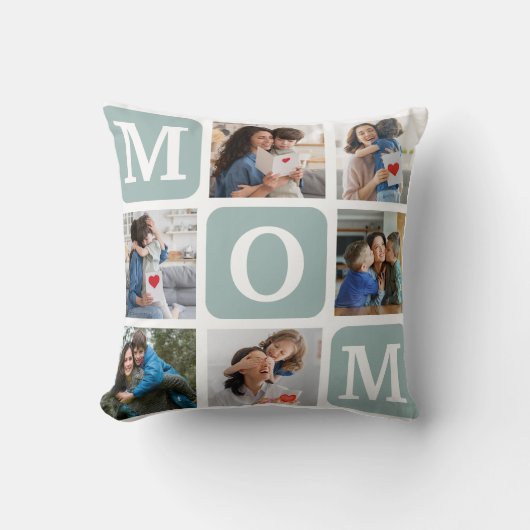 Collage of photos of children, Gift for Mom クッション (正面)