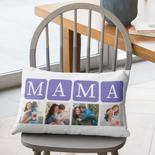 Collage of Photos of children, Gift for Mom ランバークッション
