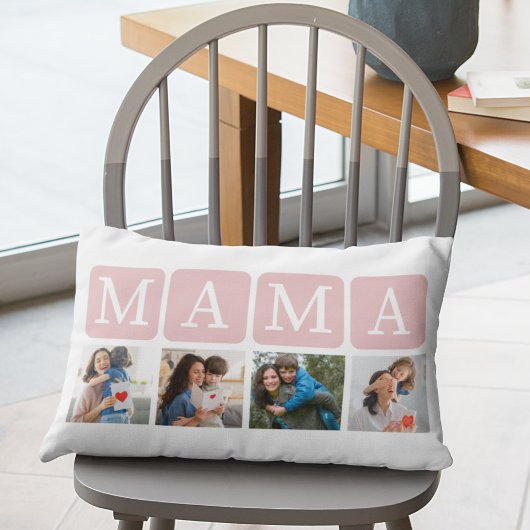 Collage of Photos of children, Gift for Mom ランバークッション