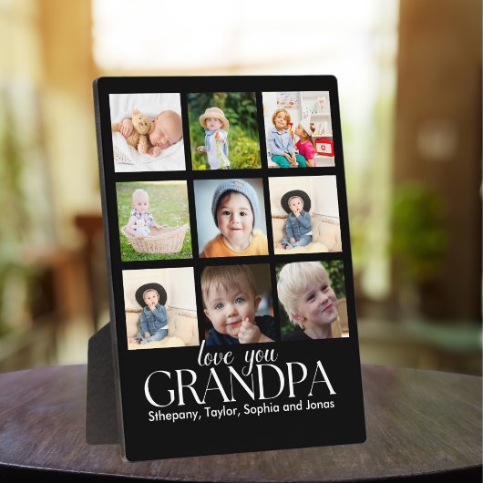 Collage of photos of grandchildren for grandfather フォトプラーク
