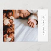 collage photo online編集可能ベビー誕生 案内状 (裏面)