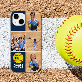 Collage photos Children's Softball Team Blue Case-Mate iPhone 14ケース