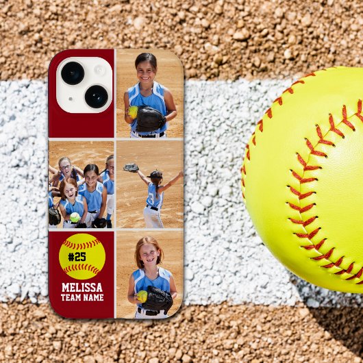 Collage photos Children's Softball Team Red Case-Mate iPhoneケース