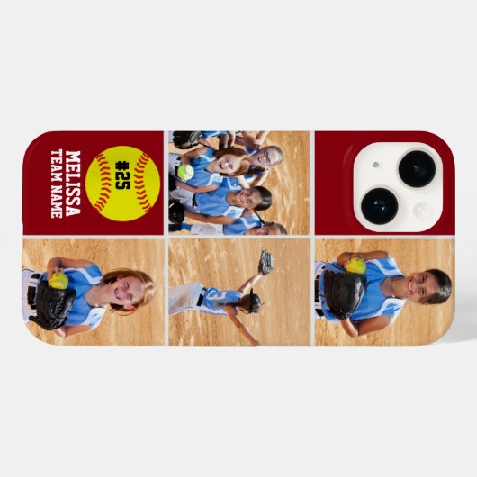 Collage photos Children's Softball Team Red Case-Mate iPhoneケース (裏面 (横))