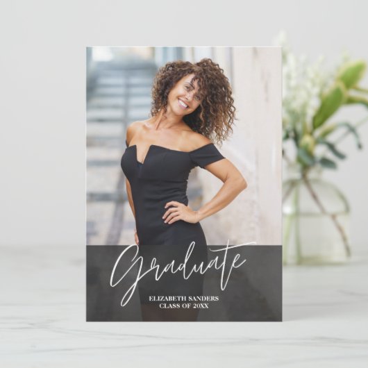 Collage Photos Modern and Minimalist Graduation 招待状 (スタンド正面)