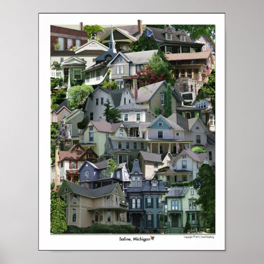 Collage Poster、Saline Michigan ポスター (正面)