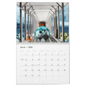 Collage - Retro Fiction Calendar カレンダー (3月 2026)