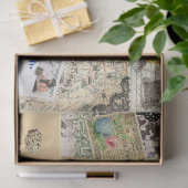 Collage style decoupage tissue paper  薄葉紙 (ギフト)