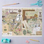 Collage style decoupage tissue paper  薄葉紙 (クラフト)