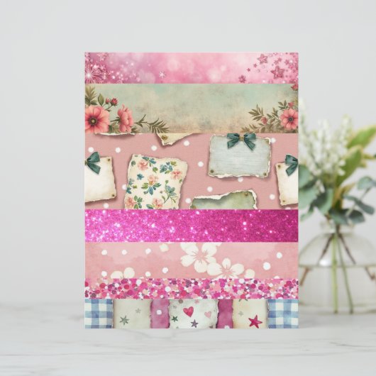 Collage style vintage scrapbook paper (スタンド正面)