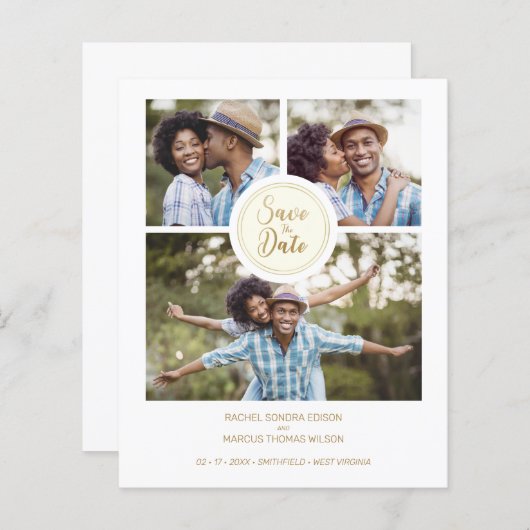 Collage Trendy 3 Photos Instant Engagement Session (正面/裏面)