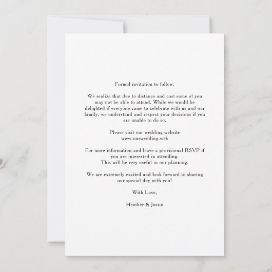 Collage Trendy Script 3 Wedding Engagement Photos (裏面)