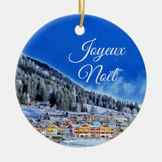Colle-Di-Fuori, France Joyeux Noel Christmas セラミックオーナメント (正面)