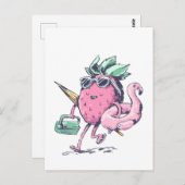 Colle Erdbeere   Quadratischer  ポストカード (正面/裏面)