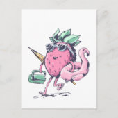 Colle Erdbeere   Quadratischer  ポストカード (正面)