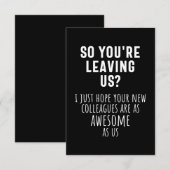 colleague farewell, retirement, coworker, goodbye, ノートカード (正面/裏面)