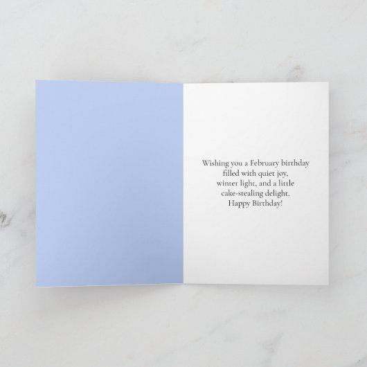 Colleague Happy February Birthday Bird Cake カード (内部)