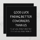 Colleague Leaving Coworker Leaving Funny New Job ノートカード (正面/裏面)