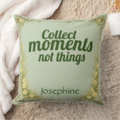 Collect Moments Quote Sage Green Nature  クッション (ブランケット)